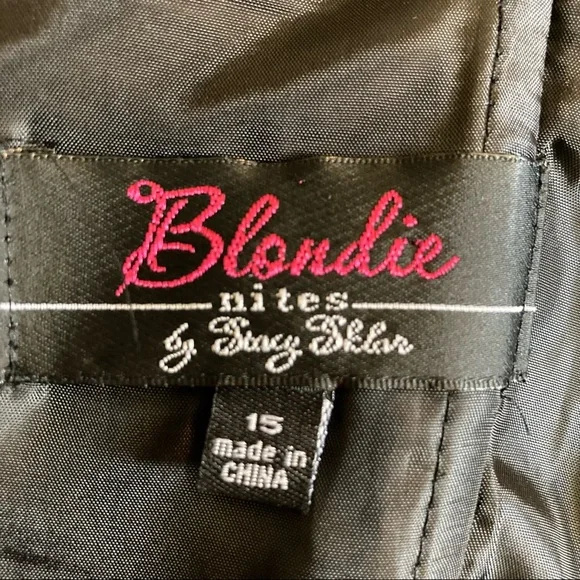 Beaded Embroidered Corset Formal Blue Black Tulle - Picture 5 of 16